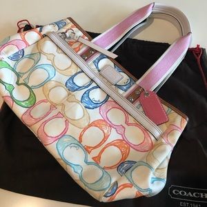 Coach Large Multicolor Logo Tote